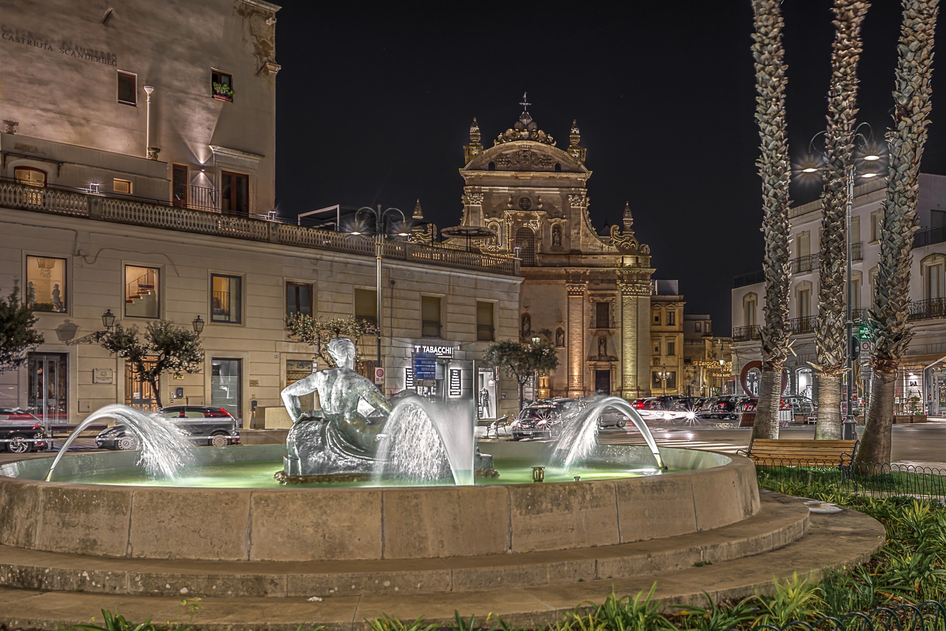 Evening lights and the church of Santi Pietro e Paolo in Galatina