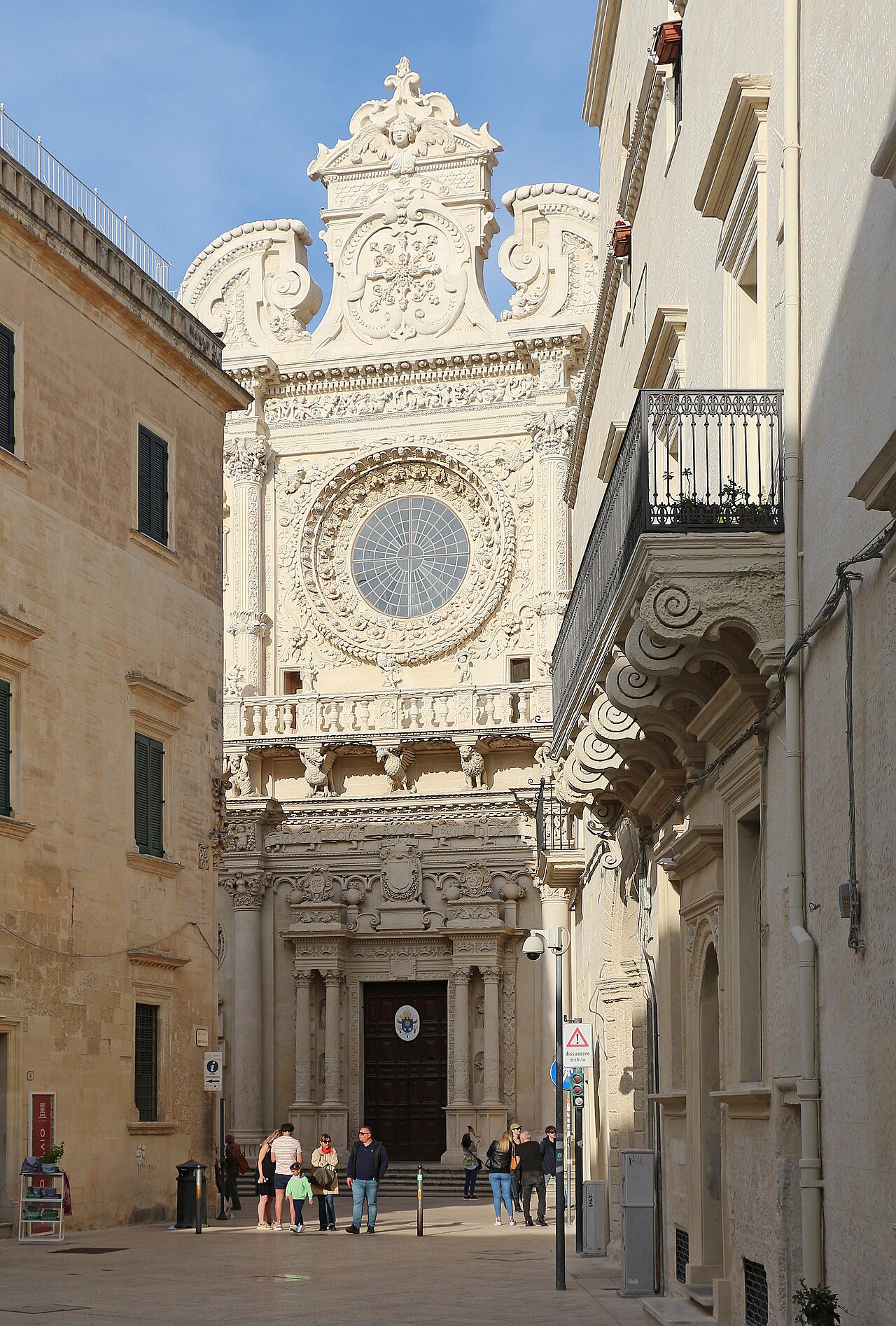 The carved Baroque façade of Santa Croce in Lecce